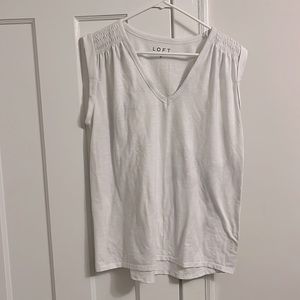 Ann Taylor LOFT white short sleeve shirt
